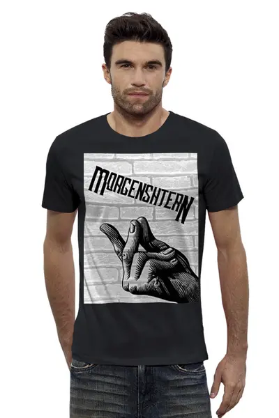 Заказать мужскую футболку в Москве. Футболка базовая Morgenshtern от tutik_mutik@mail.ru - готовые дизайны и нанесение принтов.