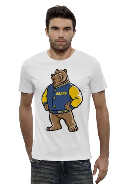 Заказать мужскую футболку в Москве. Футболка базовая Медведь от fanart - готовые дизайны и нанесение принтов.