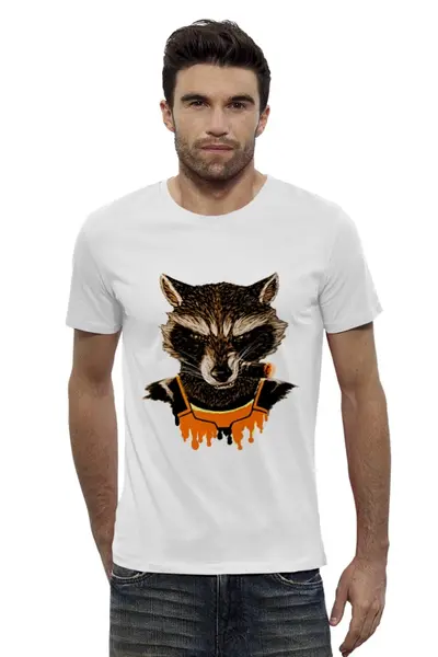 Заказать мужскую футболку в Москве. Футболка базовая What's a raccoon? от balden - готовые дизайны и нанесение принтов.