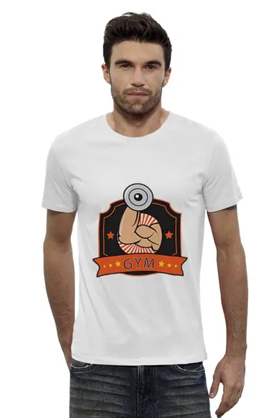 Заказать мужскую футболку в Москве. Футболка базовая IRON GYM от trend - готовые дизайны и нанесение принтов.