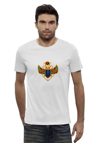Заказать мужскую футболку в Москве. Футболка базовая Скарабей от trend - готовые дизайны и нанесение принтов.