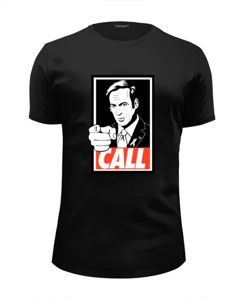 Заказать мужскую футболку в Москве. Футболка базовая Call Saul от skynatural - готовые дизайны и нанесение принтов.