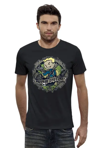 Заказать мужскую футболку в Москве. Футболка базовая Fallout от printik - готовые дизайны и нанесение принтов.