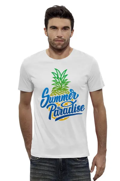 Заказать мужскую футболку в Москве. Футболка базовая Summer Paradise от balden - готовые дизайны и нанесение принтов.