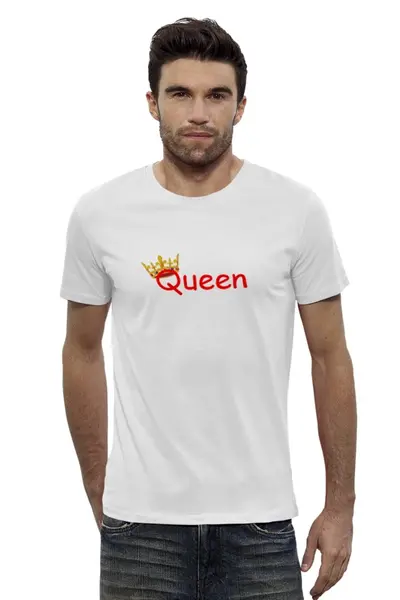 Заказать мужскую футболку в Москве. Футболка базовая Queen от dosiks97 - готовые дизайны и нанесение принтов.
