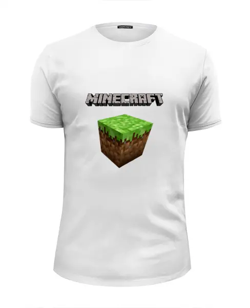 Заказать мужскую футболку в Москве. Футболка базовая Minecraft - Куб от klip - готовые дизайны и нанесение принтов.