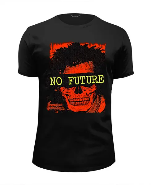 Заказать мужскую футболку в Москве. Футболка базовая No Future от oneredfoxstore@gmail.com - готовые дизайны и нанесение принтов.