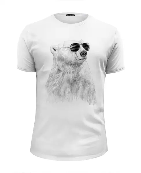 Заказать мужскую футболку в Москве. Футболка базовая Белый Медведь от printik - готовые дизайны и нанесение принтов.