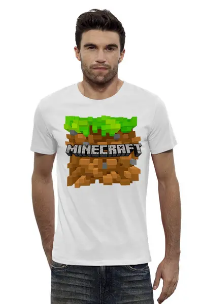 Заказать мужскую футболку в Москве. Футболка базовая ▞ MINECRAFT ▚ от balden - готовые дизайны и нанесение принтов.