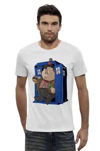 Заказать мужскую футболку в Москве. Футболка базовая Fat Doctor Who от priceless - готовые дизайны и нанесение принтов.