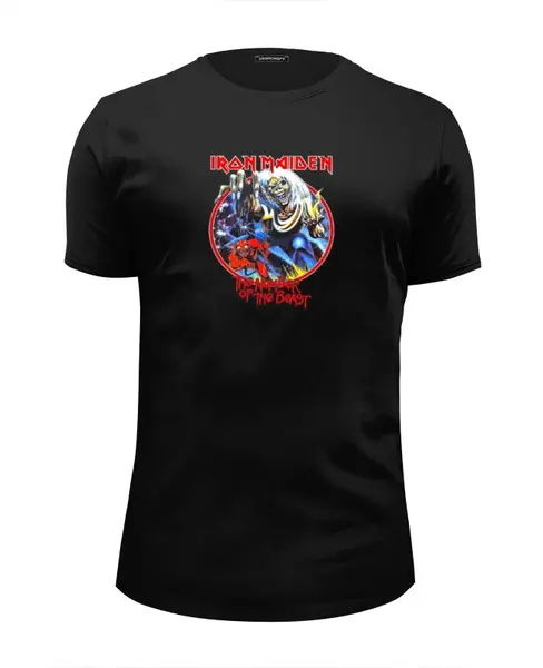 Заказать мужскую футболку в Москве. Футболка базовая Iron Maiden Band от Leichenwagen - готовые дизайны и нанесение принтов.