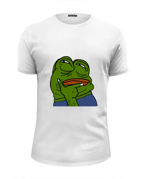 Заказать мужскую футболку в Москве. Футболка базовая Pepe the Frog от denis01001 - готовые дизайны и нанесение принтов.