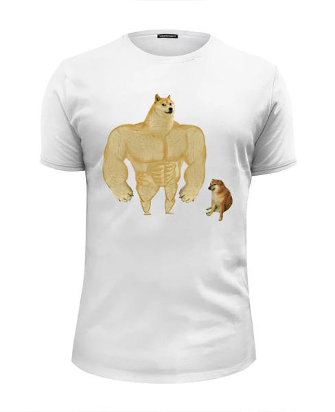 Заказать мужскую футболку в Москве. Футболка базовая Мем Доге (Doge) (3) от kulakov11@gmail.com - готовые дизайны и нанесение принтов.