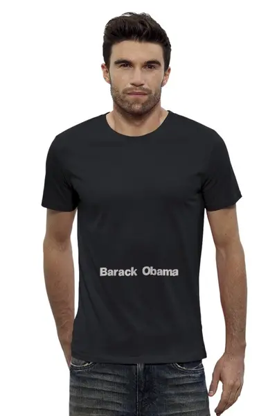 Заказать мужскую футболку в Москве. Футболка базовая Barack Obama от Goser - готовые дизайны и нанесение принтов.