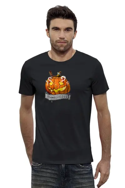 Заказать мужскую футболку в Москве. Футболка базовая Helloween от Антон Величко - готовые дизайны и нанесение принтов.