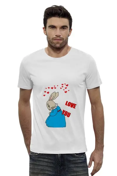 Заказать мужскую футболку в Москве. Футболка базовая Rabbit_woman от Printio - готовые дизайны и нанесение принтов.