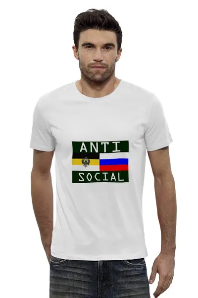 Заказать мужскую футболку в Москве. Футболка базовая AntiSocial от Леон Паршивлюк - готовые дизайны и нанесение принтов.