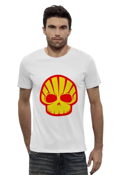 Заказать мужскую футболку в Москве. Футболка базовая Shell Skull от Leichenwagen - готовые дизайны и нанесение принтов.
