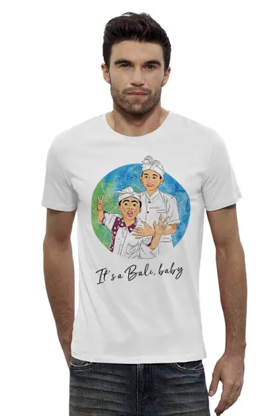 Заказать мужскую футболку в Москве. Футболка базовая It's a Bali, baby! от Artem Bali - готовые дизайны и нанесение принтов.