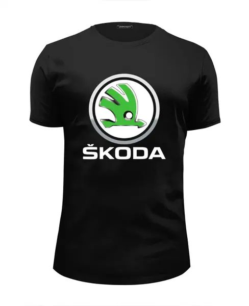 Заказать мужскую футболку в Москве. Футболка базовая SKODA от DESIGNER   - готовые дизайны и нанесение принтов.