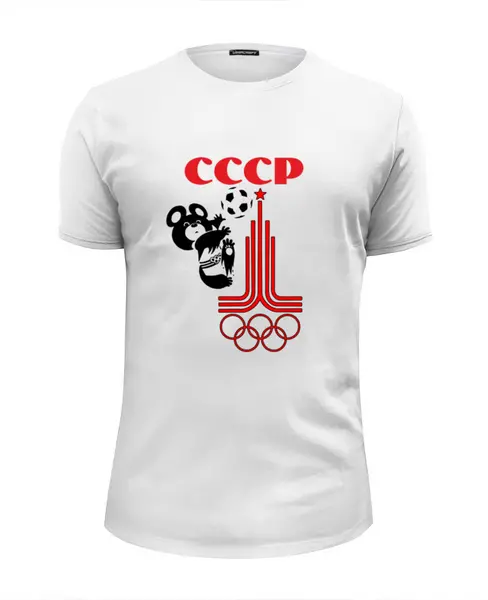 Заказать мужскую футболку в Москве. Футболка базовая Олимпийский мишка    от T-shirt print  - готовые дизайны и нанесение принтов.