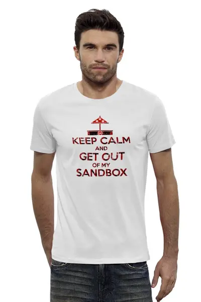 Заказать мужскую футболку в Москве. Футболка базовая Keep calm от eskiss - готовые дизайны и нанесение принтов.