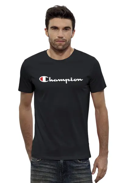 Заказать мужскую футболку в Москве. Футболка базовая Champion от DESIGNER   - готовые дизайны и нанесение принтов.