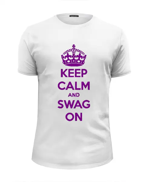 Заказать мужскую футболку в Москве. Футболка базовая Keep calm от Sergio Happy - готовые дизайны и нанесение принтов.