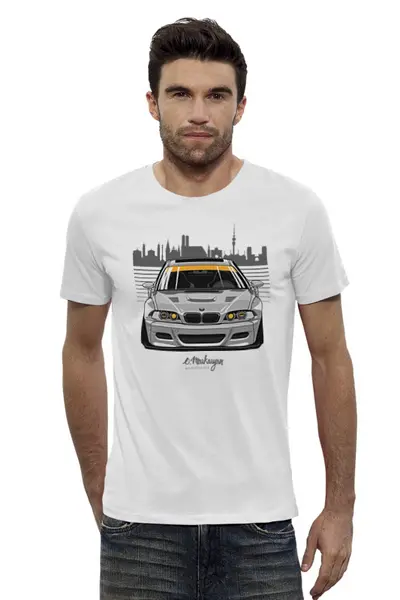 Заказать мужскую футболку в Москве. Футболка базовая BMW E46 M3 от Oleg Markaryan - готовые дизайны и нанесение принтов.