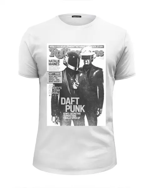Заказать мужскую футболку в Москве. Футболка базовая Daft Punk от geekbox - готовые дизайны и нанесение принтов.