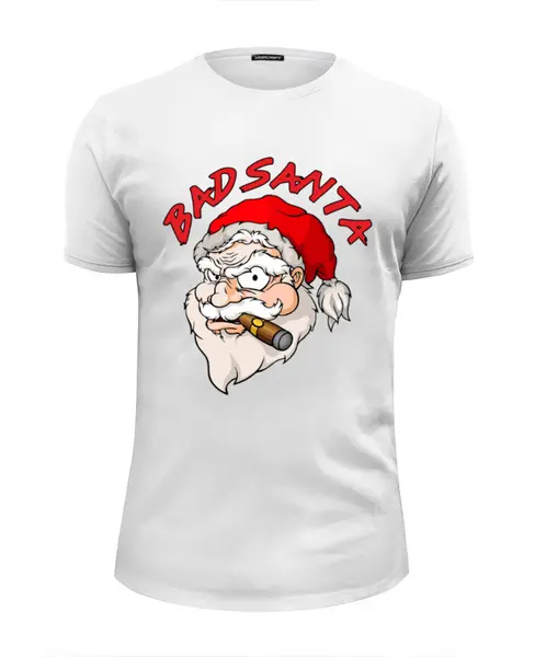 Заказать мужскую футболку в Москве. Футболка базовая BadSanta от balden - готовые дизайны и нанесение принтов.