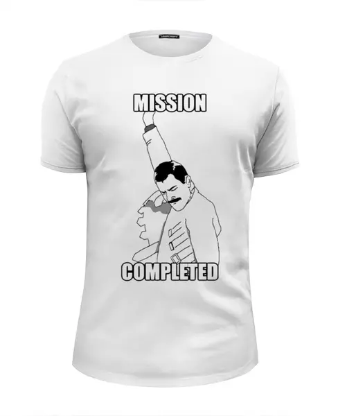 Заказать мужскую футболку в Москве. Футболка базовая миссия выполнена от Владимир Волчков - готовые дизайны и нанесение принтов.