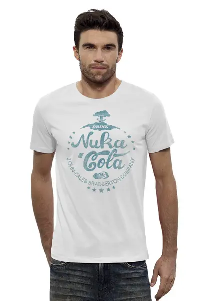 Заказать мужскую футболку в Москве. Футболка базовая Nuka-Cola. Fallout от geekbox - готовые дизайны и нанесение принтов.