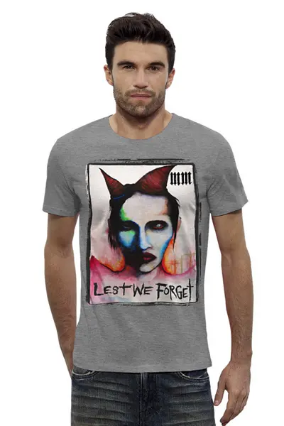 Заказать мужскую футболку в Москве. Футболка базовая Marilyn Manson / Lest We Forget от OEX design - готовые дизайны и нанесение принтов.