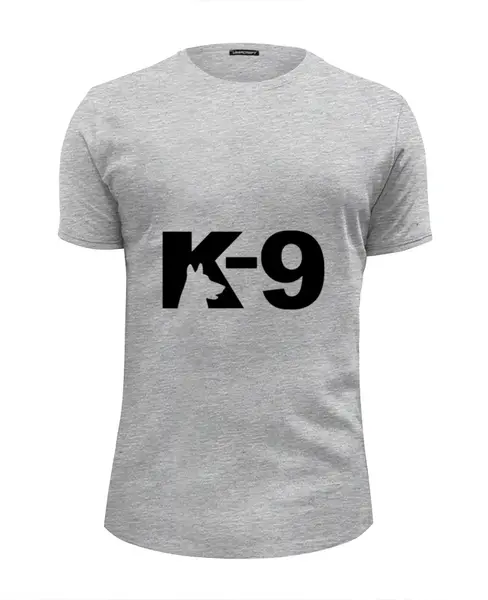 Заказать мужскую футболку в Москве. Футболка базовая К-9: Собачья работа от Yaroslava - готовые дизайны и нанесение принтов.