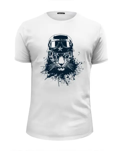 Заказать мужскую футболку в Москве. Футболка базовая Тигр боец от printik - готовые дизайны и нанесение принтов.
