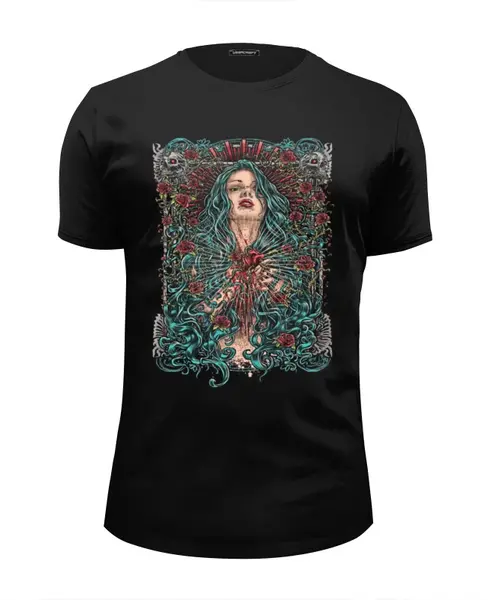 Заказать мужскую футболку в Москве. Футболка базовая Black & Death Metal Art от Leichenwagen - готовые дизайны и нанесение принтов.