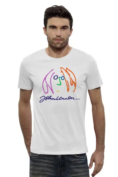 Заказать мужскую футболку в Москве. Футболка базовая Джон Леннон от geekbox - готовые дизайны и нанесение принтов.
