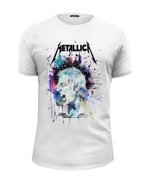 Заказать мужскую футболку в Москве. Футболка базовая Metallica от roxy - готовые дизайны и нанесение принтов.