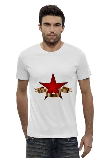Заказать мужскую футболку в Москве. Футболка базовая 9 мая от queen  - готовые дизайны и нанесение принтов.