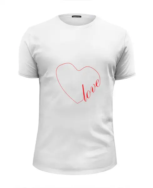 Заказать мужскую футболку в Москве. Футболка базовая Сердце (love) от Ксения Золотухина - готовые дизайны и нанесение принтов.