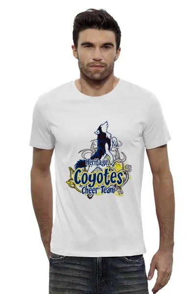 Заказать мужскую футболку в Москве. Футболка базовая Coyotes от T-shirt print  - готовые дизайны и нанесение принтов.