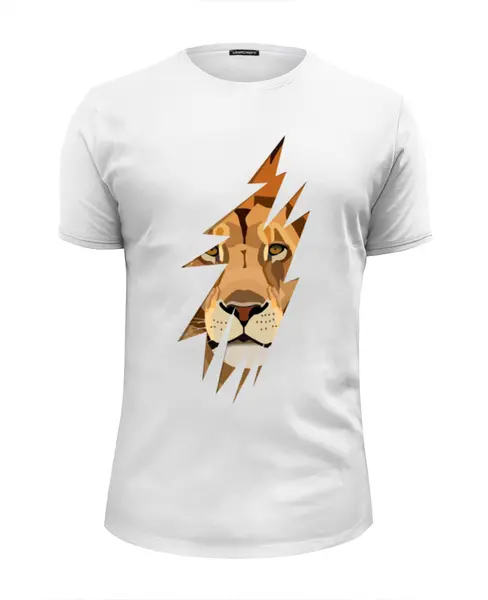 Заказать мужскую футболку в Москве. Футболка базовая Лев (Lion) от coolmag - готовые дизайны и нанесение принтов.