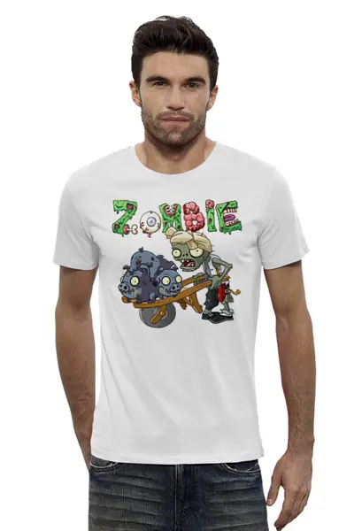 Заказать мужскую футболку в Москве. Футболка базовая Zombie (1) от ПРИНТЫ ПЕЧАТЬ  - готовые дизайны и нанесение принтов.