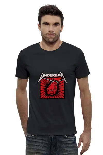 Заказать мужскую футболку в Москве. Футболка базовая Underbar black t-shirt от Alcochat - готовые дизайны и нанесение принтов.