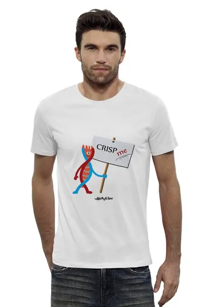 Заказать мужскую футболку в Москве. Футболка базовая CRISP me от Biohab.ru - готовые дизайны и нанесение принтов.