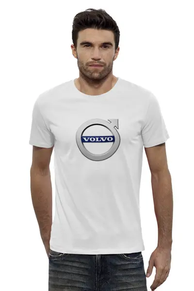 Заказать мужскую футболку в Москве. Футболка базовая VOLVO  от DESIGNER   - готовые дизайны и нанесение принтов.