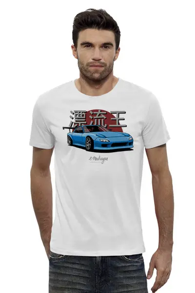 Заказать мужскую футболку в Москве. Футболка базовая Mazda RX7 от Oleg Markaryan - готовые дизайны и нанесение принтов.