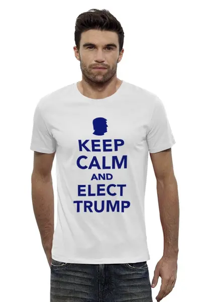 Заказать мужскую футболку в Москве. Футболка базовая Elect Trump от skynatural - готовые дизайны и нанесение принтов.