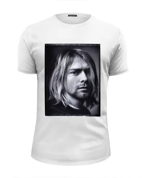 Заказать мужскую футболку в Москве. Футболка базовая Kurt Cobain от Jimmy Flash - готовые дизайны и нанесение принтов.